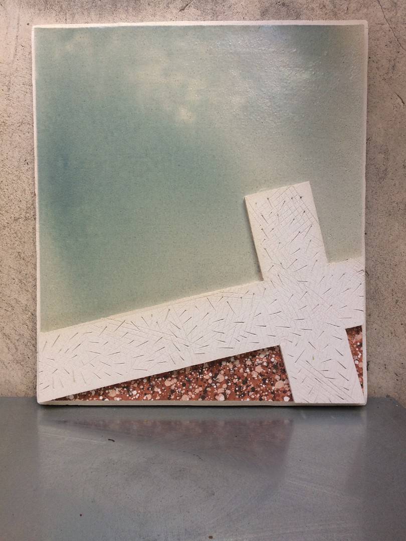Chemin de croix — Colombes, Station VII, Céramique émaillée — Emmanuel Billon