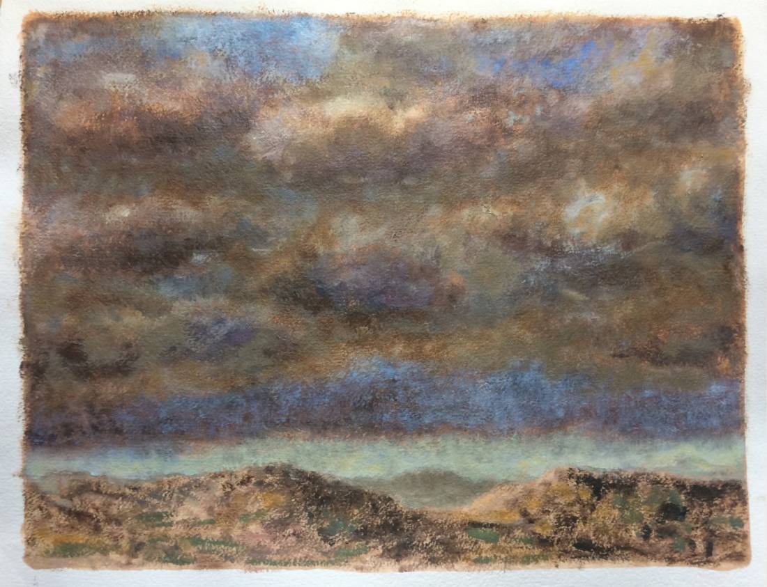 Ciel de Provence, huile et tempera sur papier — Emmanuel Billon