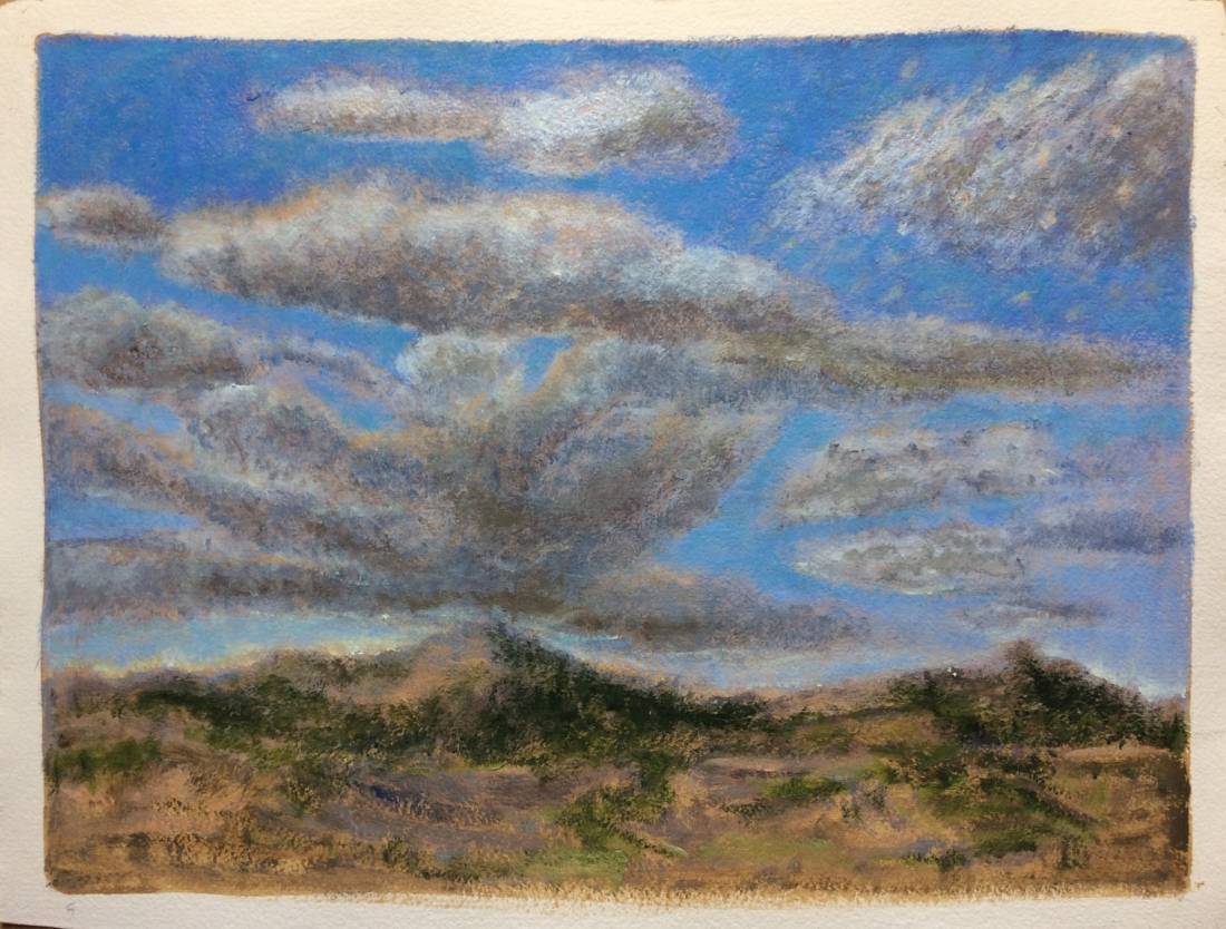 Ciel de Provence, œuvre 5, Huile et tempera sur papier — Emmanuel Billon