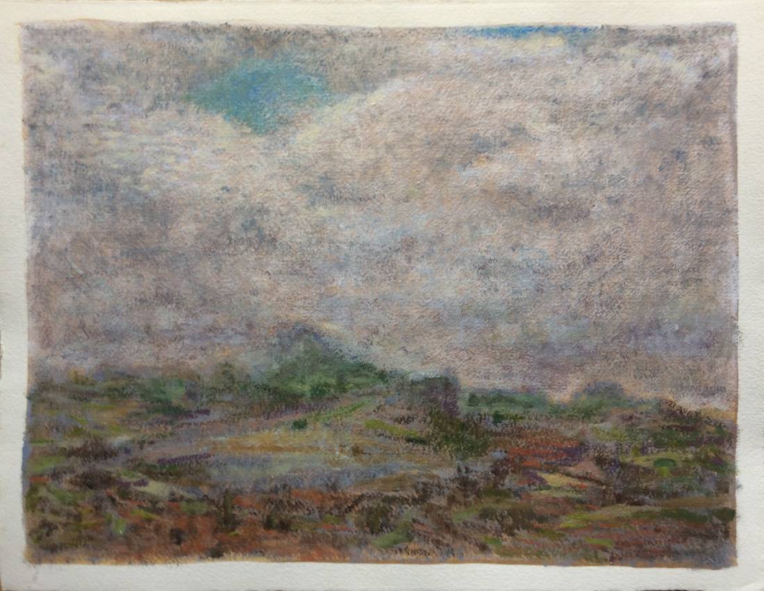 Ciel de Provence, œuvre 6, Huile et tempera sur papier — Emmanuel Billon
