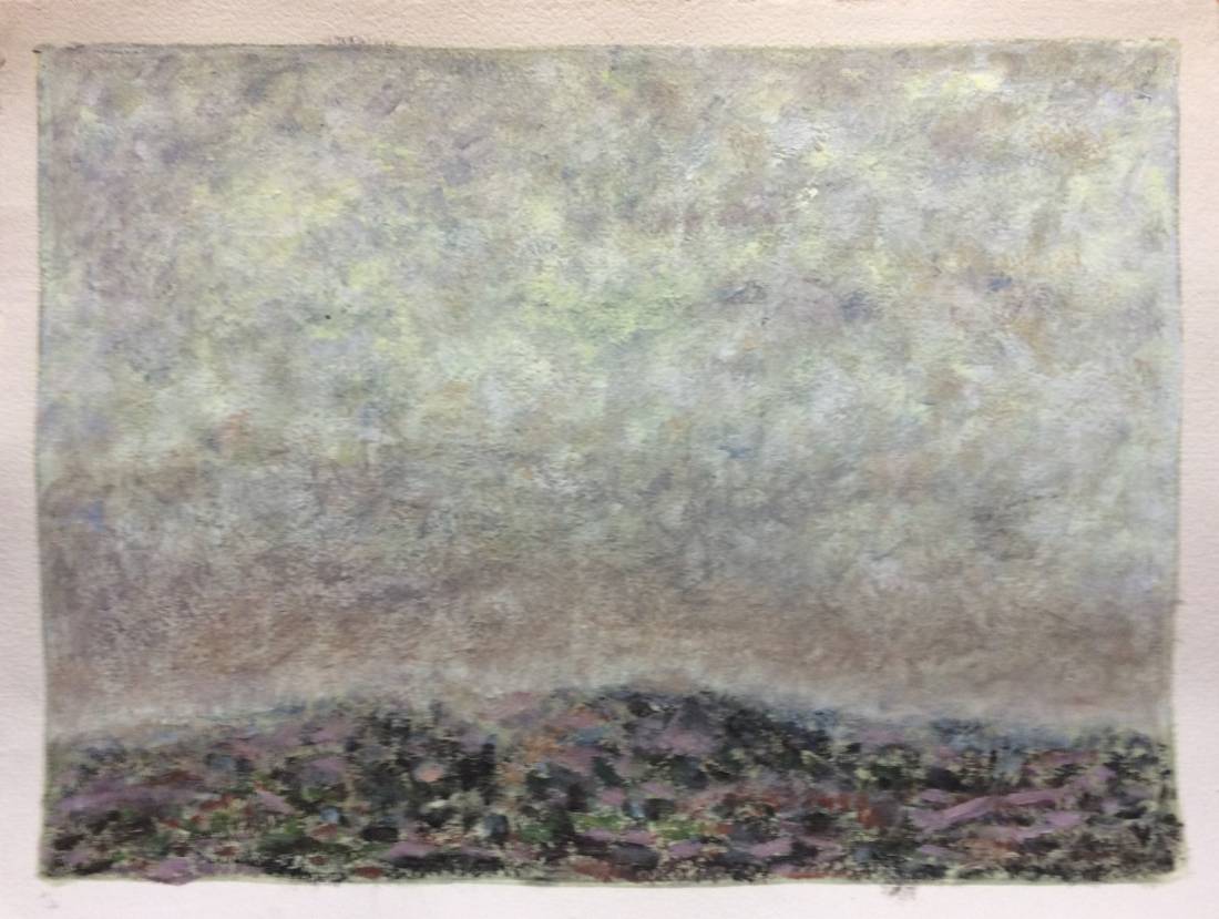 Ciel de Provence, œuvre 14, Huile et tempera sur papier — Emmanuel Billon