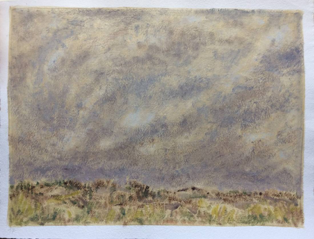 Ciel de Provence, œuvre 17, Huile et tempera sur papier — Emmanuel Billon