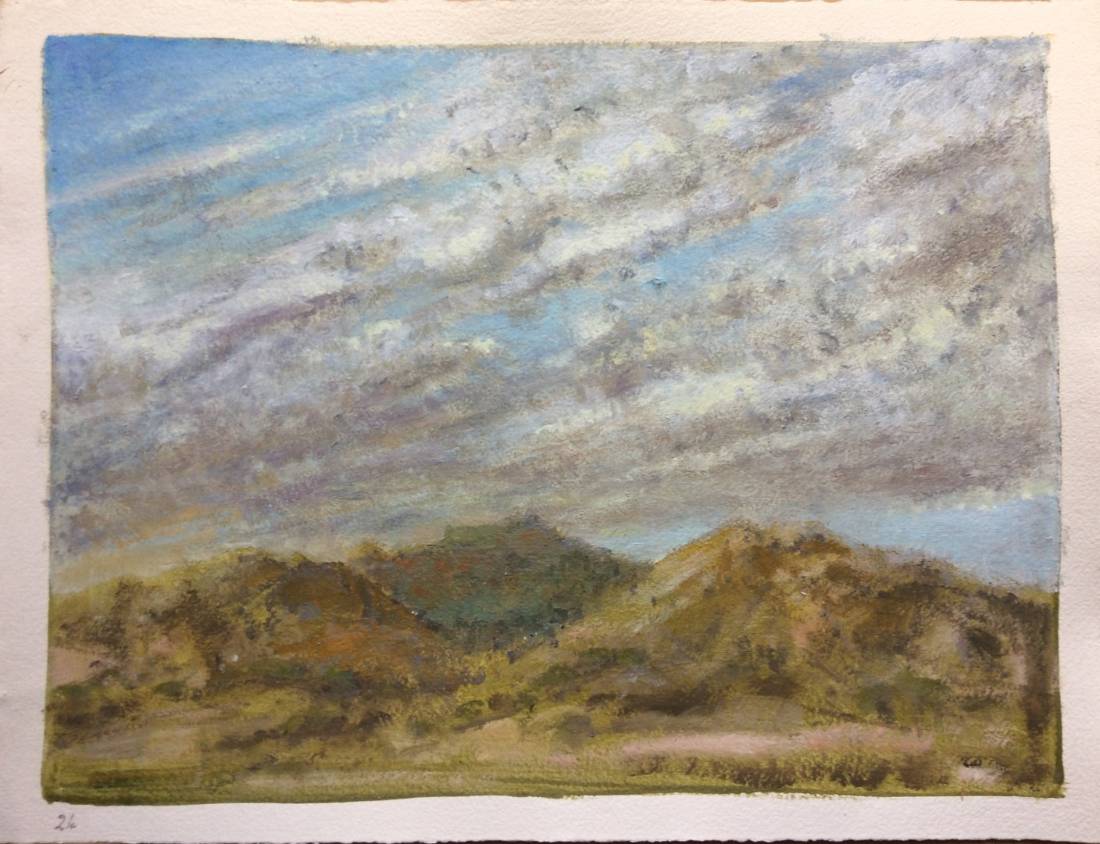 Ciel de Provence, œuvre 24, Huile et tempera sur papier — Emmanuel Billon