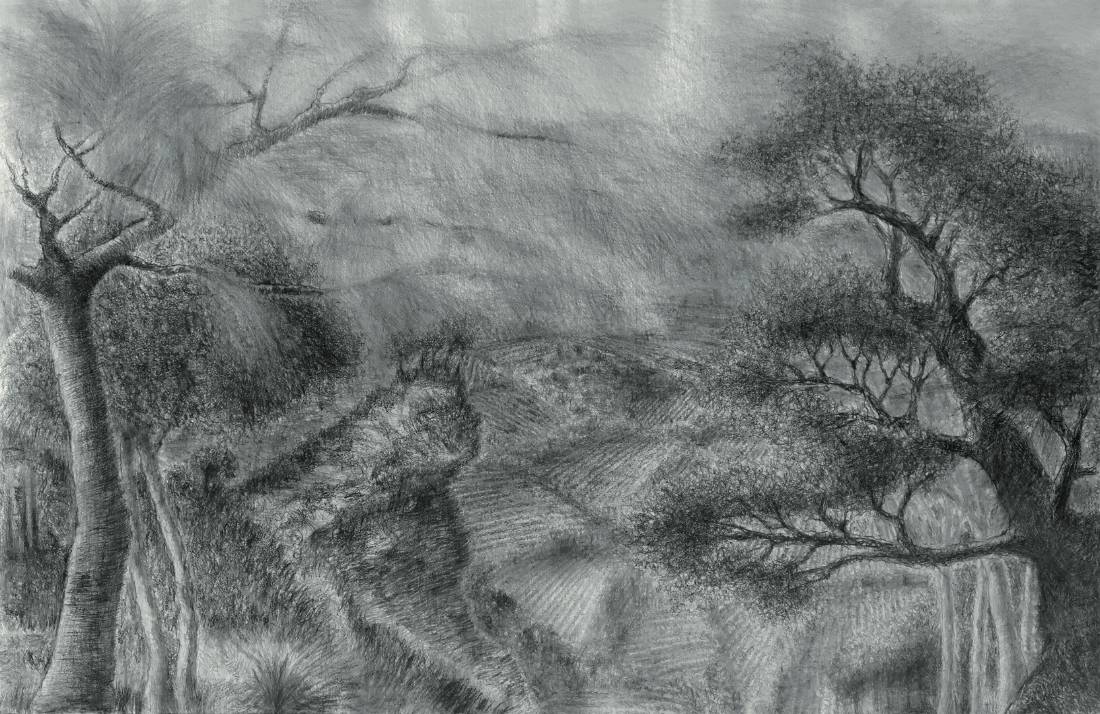 Danse macabre, œuvre 2, Dessin (fusain) sur papier — Emmanuel Billon