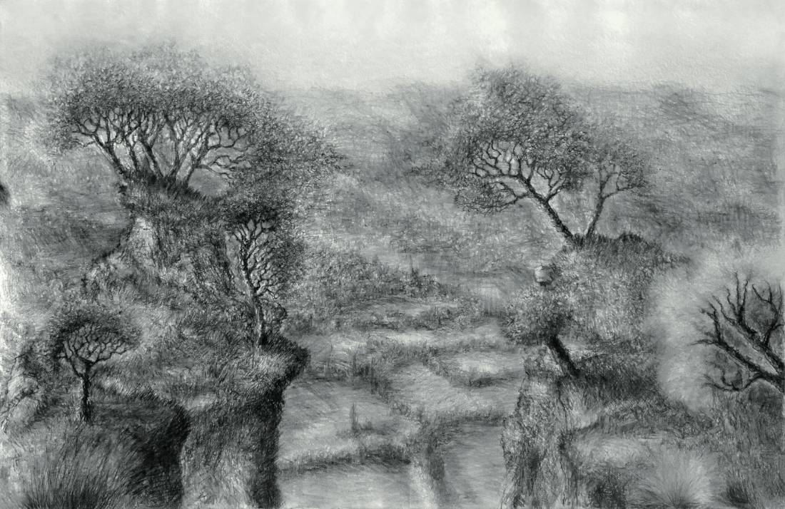 Danse macabre, œuvre 5, Dessin (fusain) sur papier — Emmanuel Billon