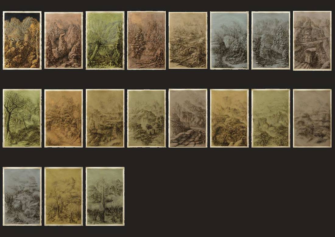 Paysages — tempera, Tempera sur papier — Emmanuel Billon