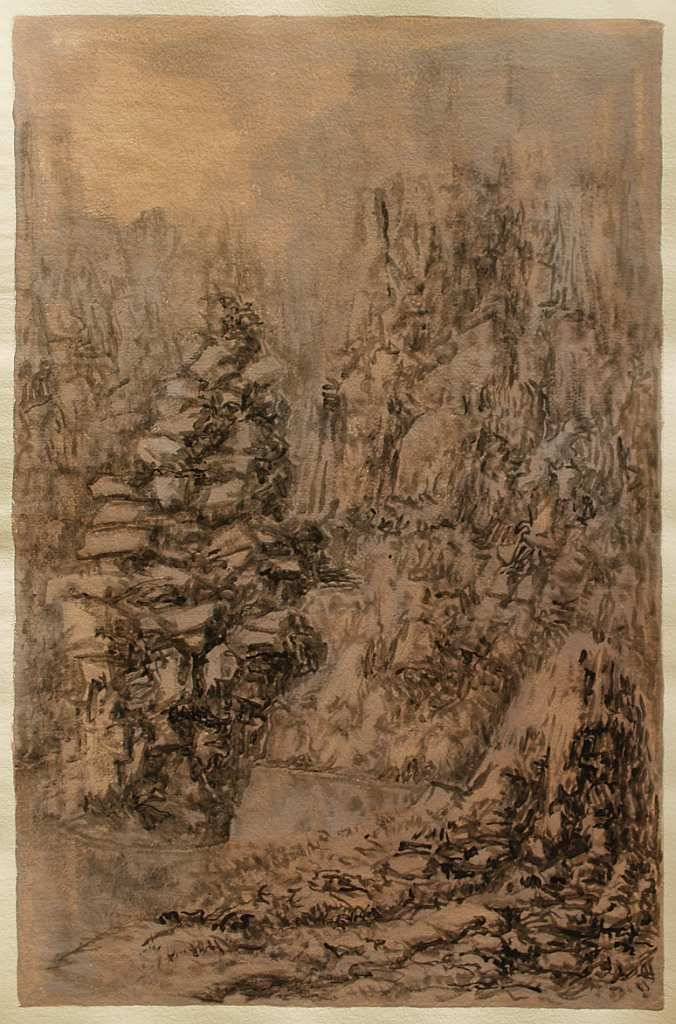 Paysages — tempera, œuvre 5, Tempera sur papier — Emmanuel Billon
