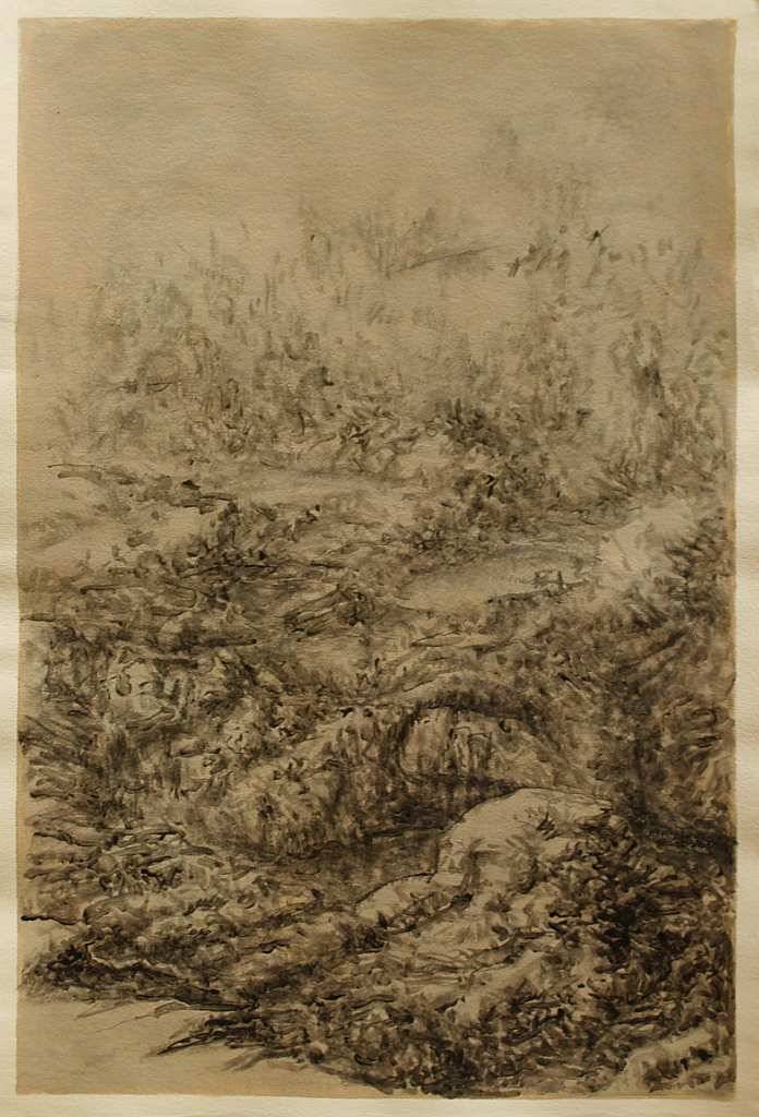 Paysages — tempera, œuvre 6, Tempera sur papier — Emmanuel Billon