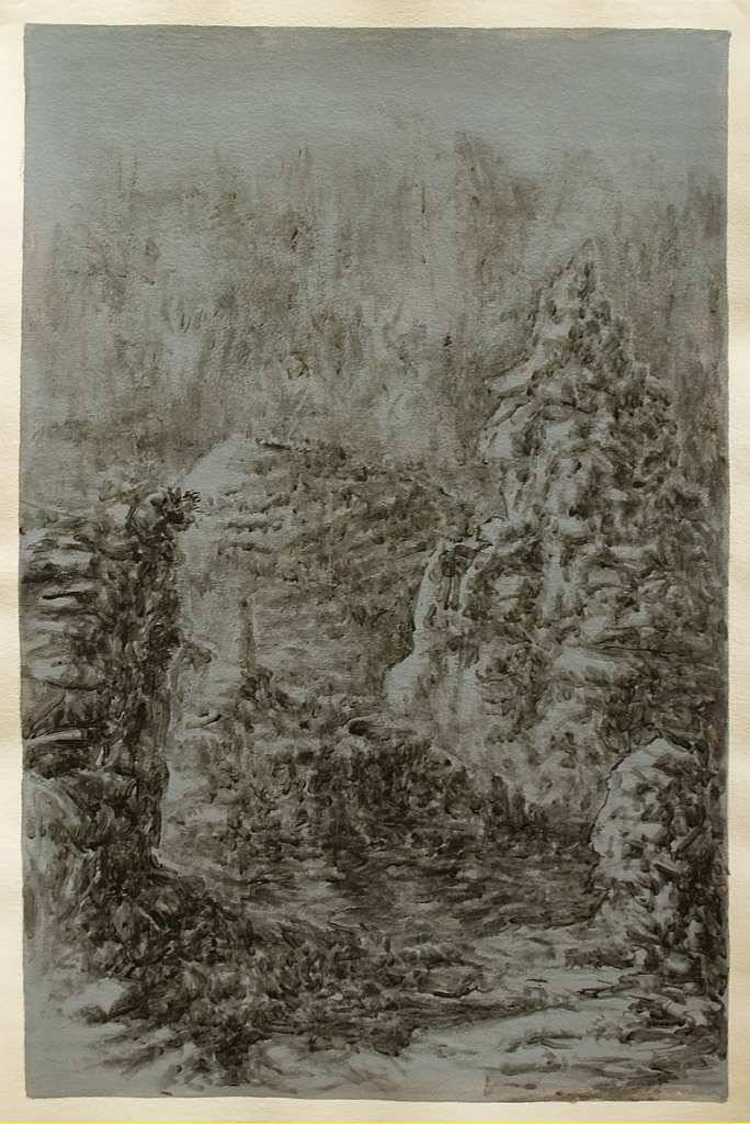 Paysages — tempera, œuvre 8, Tempera sur papier — Emmanuel Billon