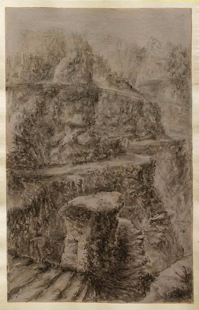 Paysages — tempera, œuvre 9, Tempera sur papier — Emmanuel Billon