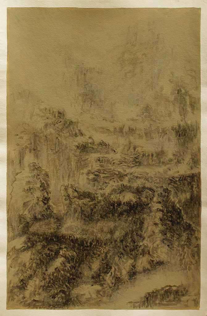 Paysages — tempera, œuvre 12, Tempera sur papier — Emmanuel Billon