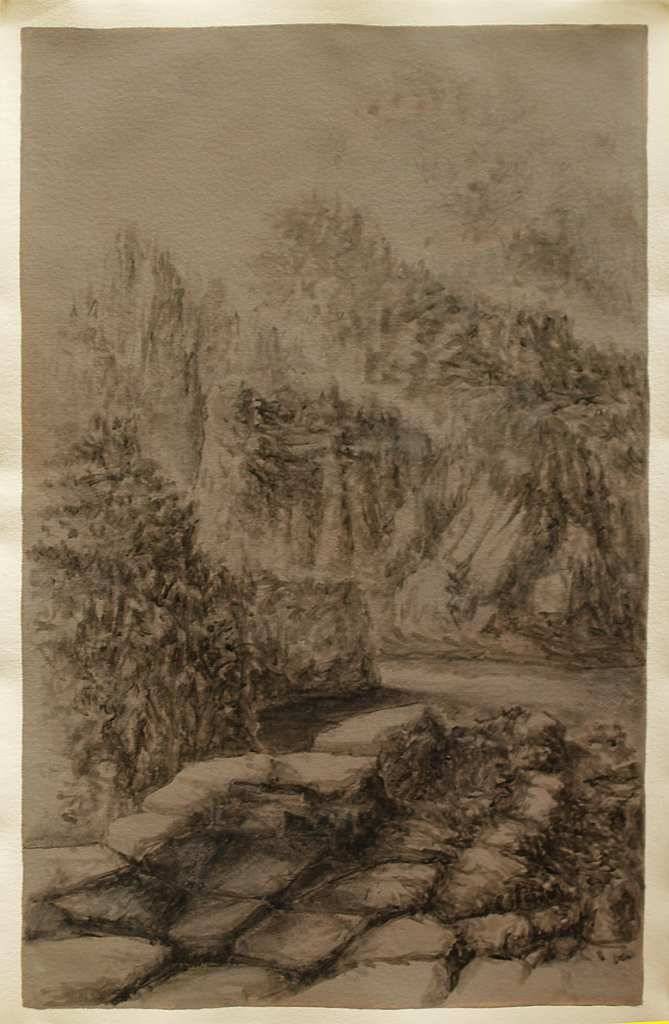 Paysages — tempera, œuvre 14, Tempera sur papier — Emmanuel Billon