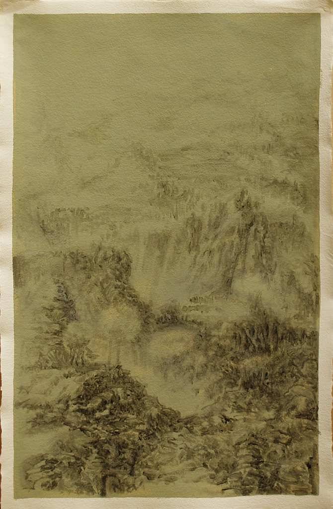 Paysages — tempera, œuvre 16, Tempera sur papier — Emmanuel Billon