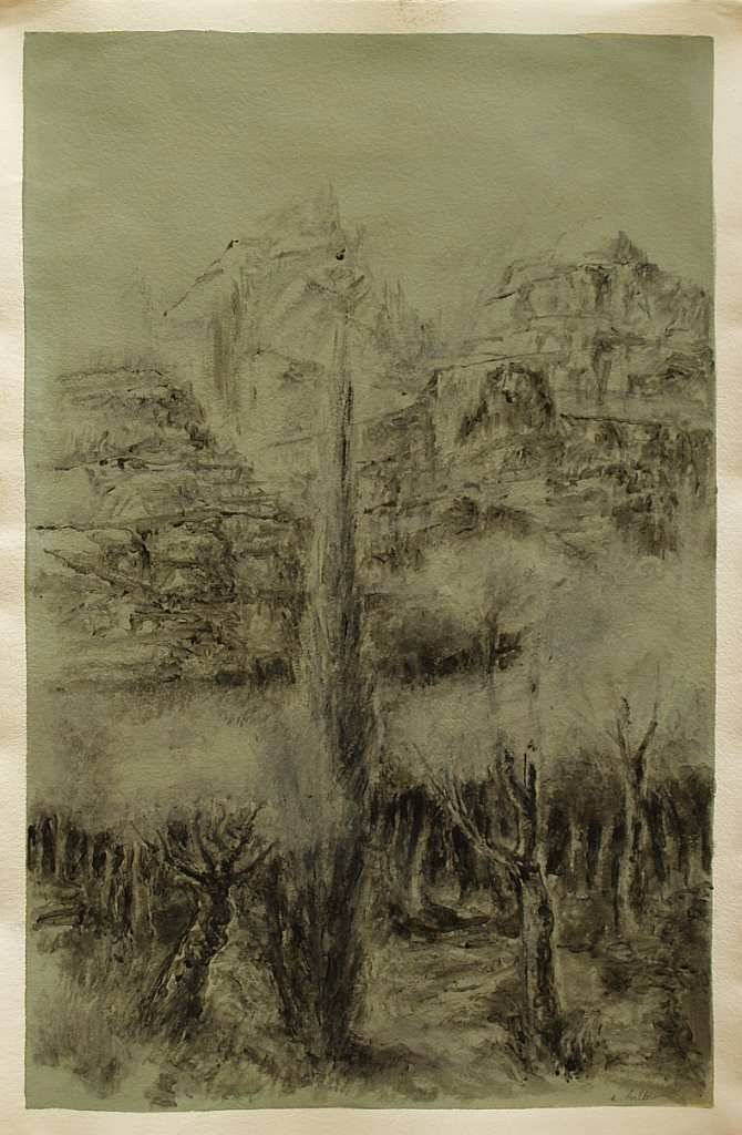 Paysages — tempera, œuvre 20, Tempera sur papier — Emmanuel Billon
